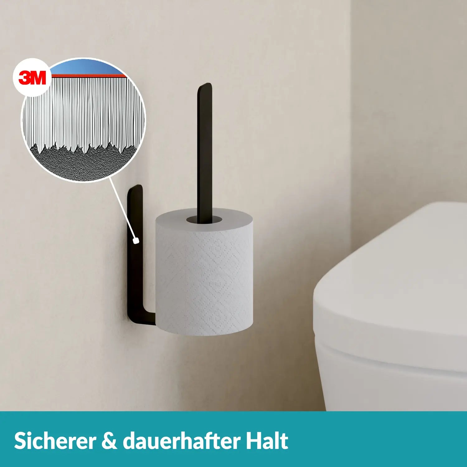 B-Ware Weissenstein Ersatzrollenhalter Toilettenpapier Schwarz Edelstahl Bad - 4260470462142