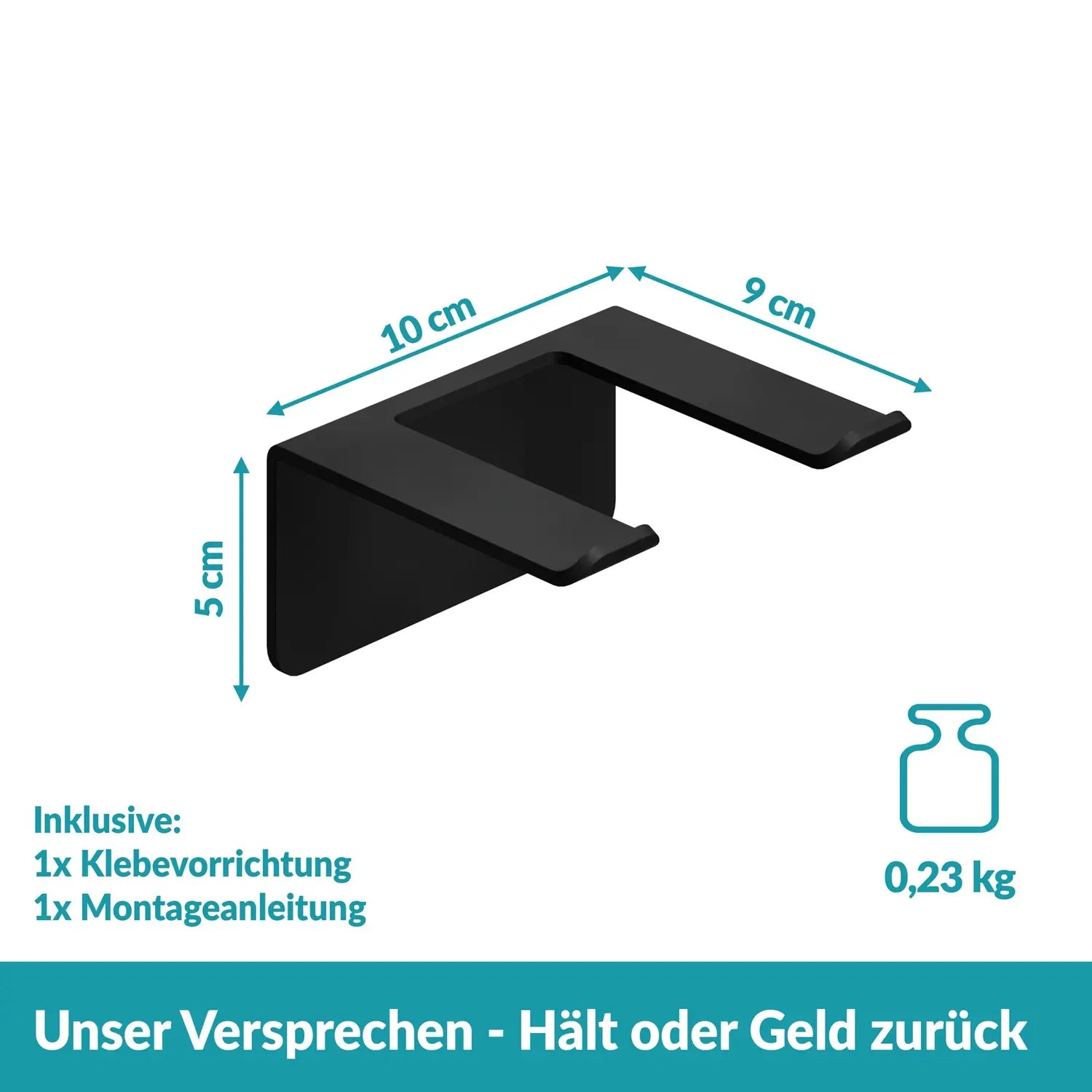 B-Ware Weissenstein Föhnhalter Halterung Womo Schwarz Wandbefestigung Bad 4 Stück - 4260470462395
