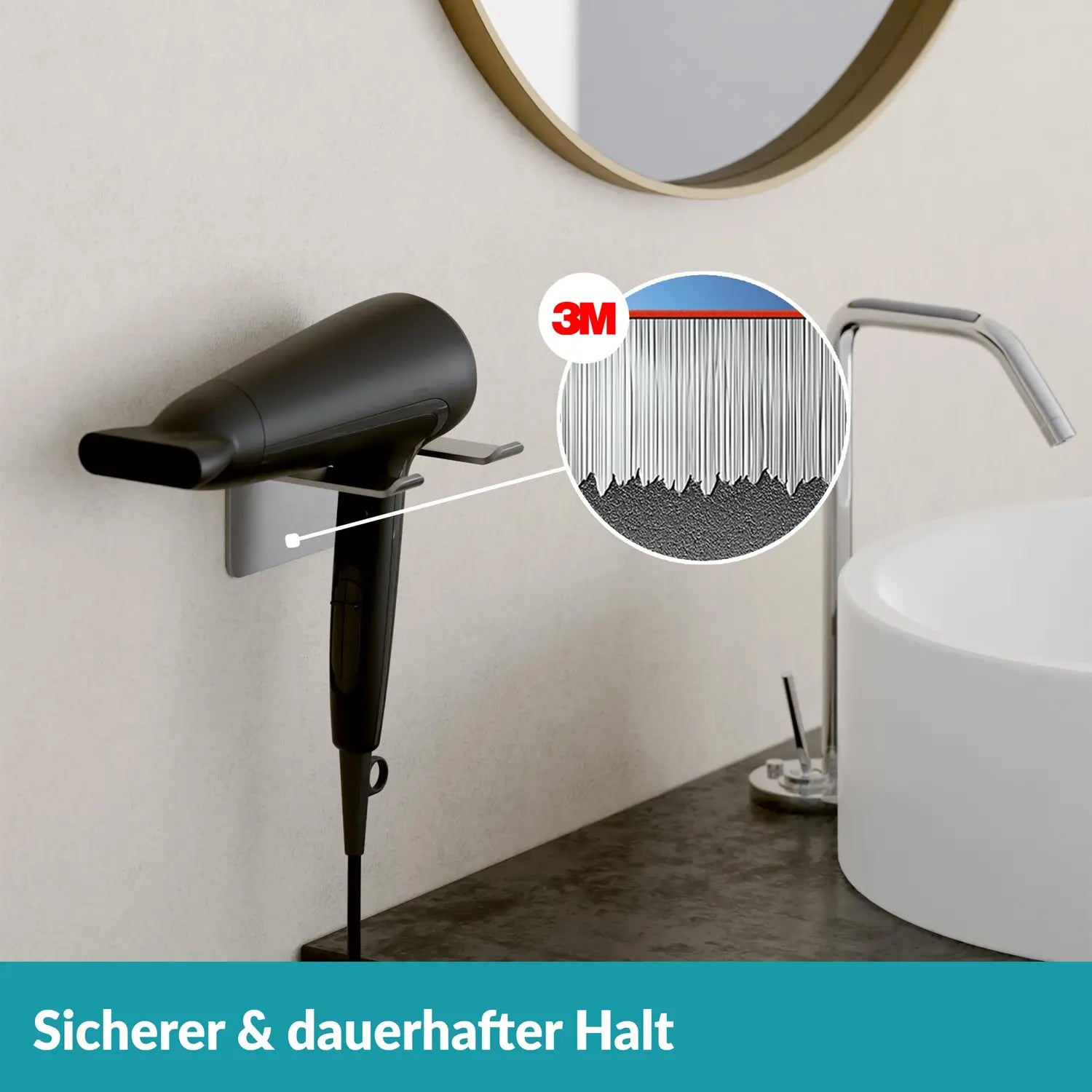 B-Ware Weissenstein Föhnhalter Badezimmer Selbstklebend Edelstahl Silber 2 Stück - 4260470462388
