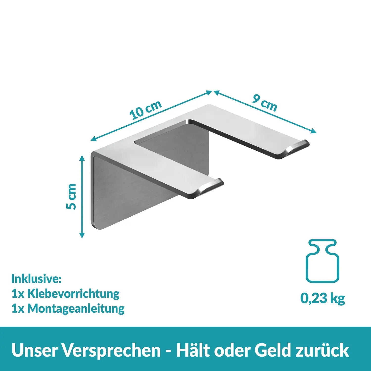 B-Ware Weissenstein Föhnhalter Badezimmer Selbstklebend Edelstahl Silber 2 Stück - 4260470462388