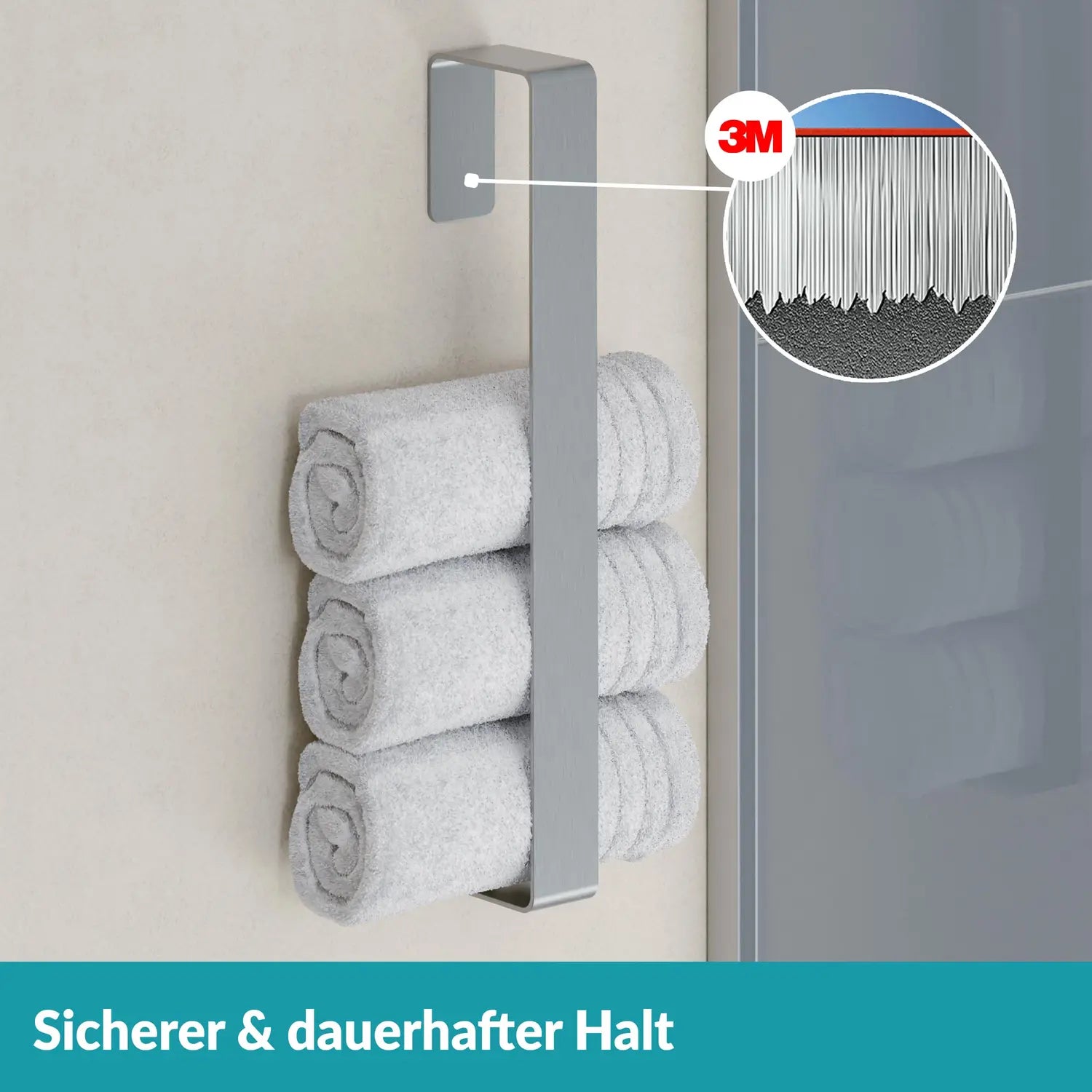 B-Ware Handtuchhalter Handtuchstange Halterung Senkrecht Weissenstein Womo Silber - 4260470462401