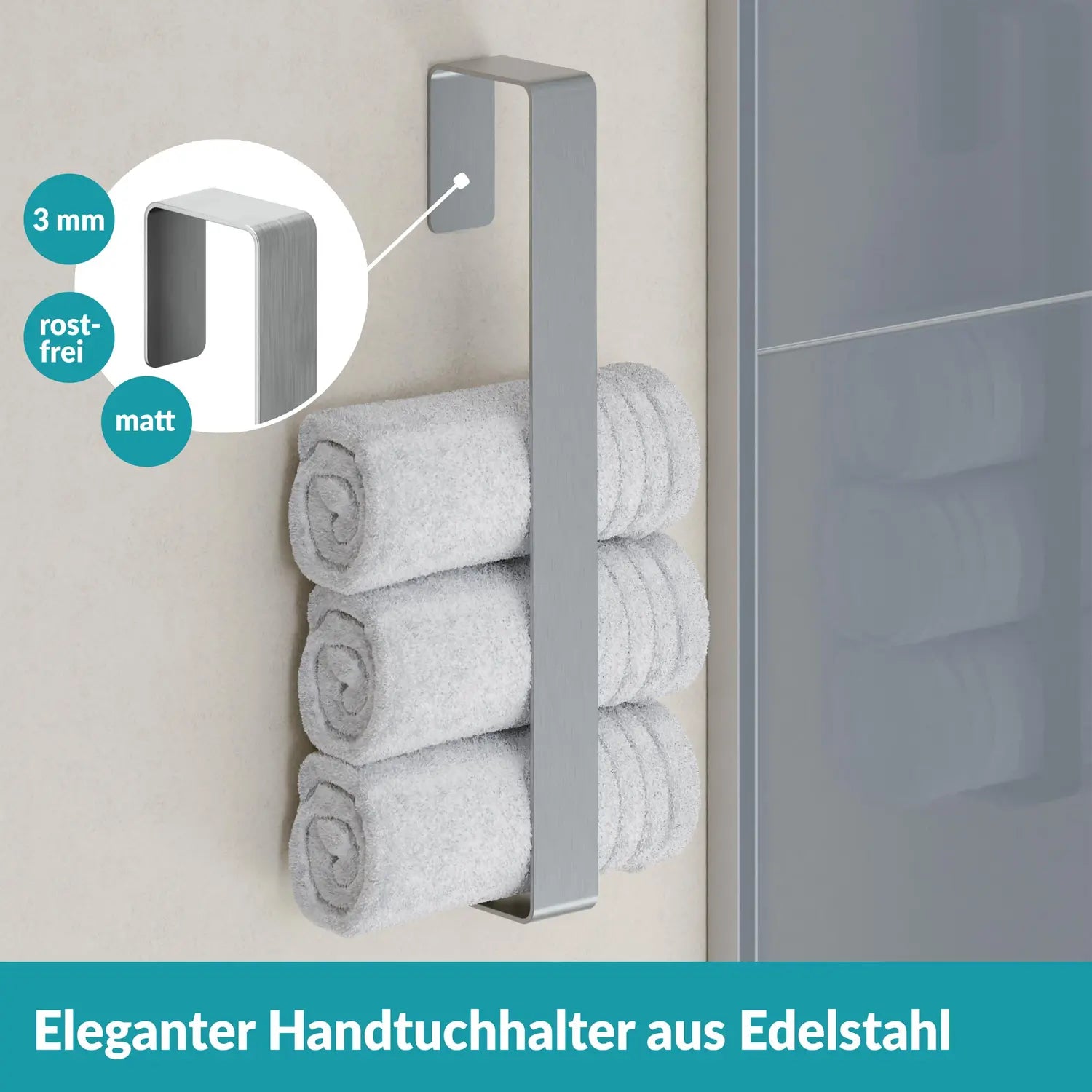 B-Ware Handtuchhalter Handtuchstange Halterung Senkrecht Weissenstein Womo Silber - 4260470462401