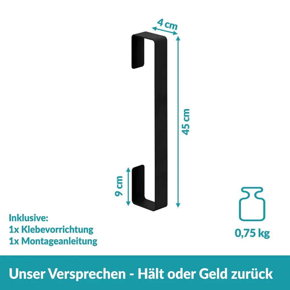 B-Ware Weissenstein Handtuchhalter Handtuchstange Senkrecht Womo Schwarz Klebemontage  - 4260470462418