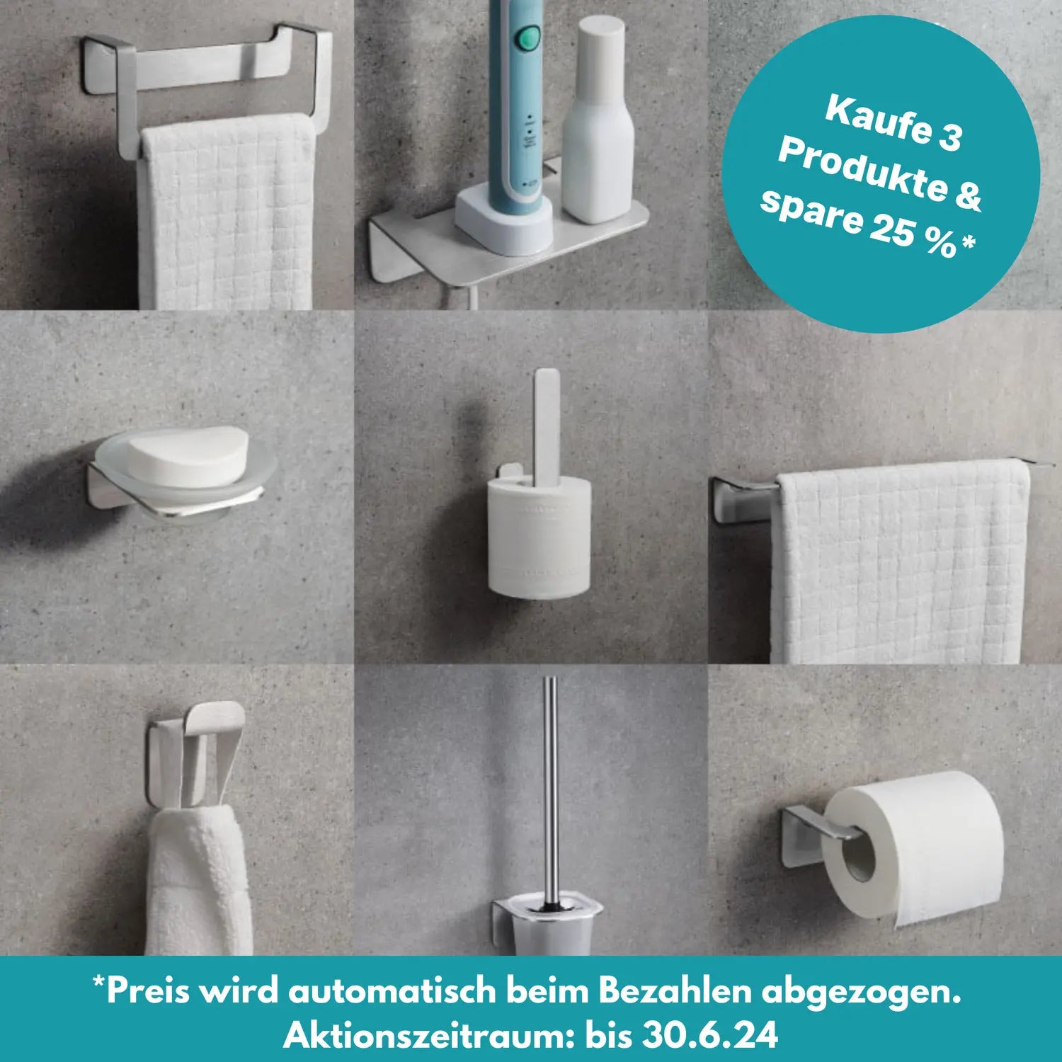 B-Ware Weissenstein Handtuchstange Handtuchhalter Womo Edelstahl Selbstklebend - 4260470461824