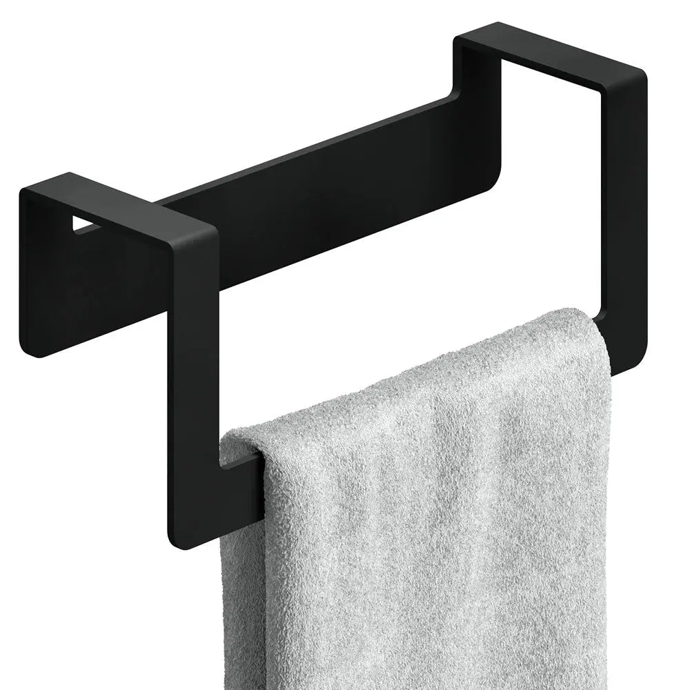 B-Ware Weissenstein Handtuchstange Halter Stange Schwarz 22cm Edelstahl Selbstklebend - 4260470461855