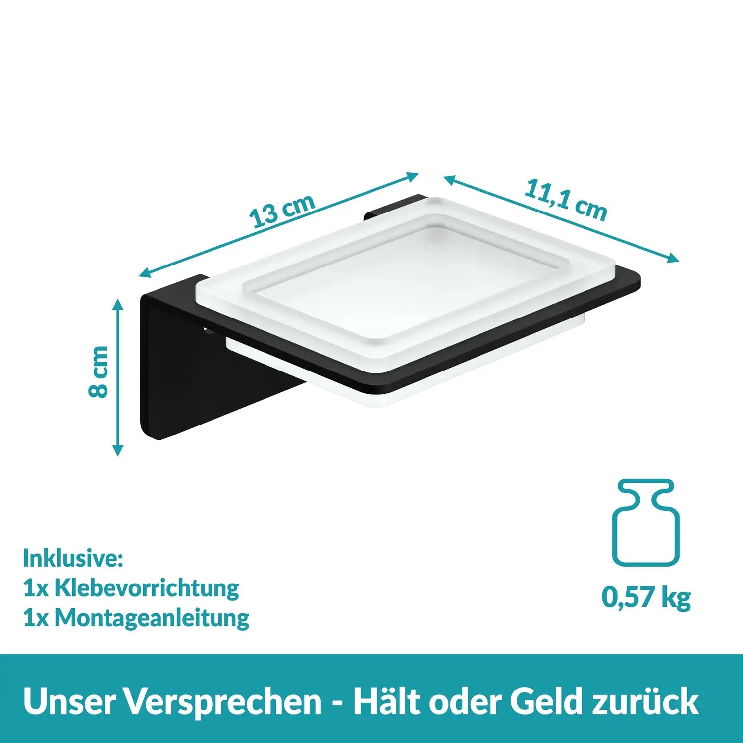 B-Ware Weissenstein Seifenschale Seifenablage Viereckig Edelstahl Womo Wandmontage - 4260470461985