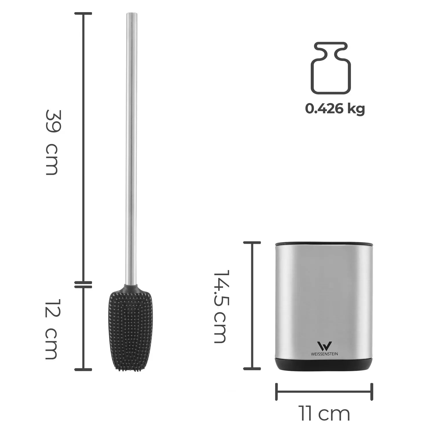B-Ware Weissenstein Toilettenbürstenset Wc Bürstengarnitur Edelstahl Matt Silber - 4260470462715