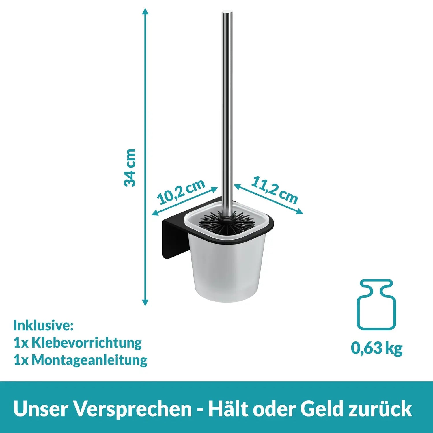 B-Ware Weissenstein Toilettenbürstenhalter Set Wc Bürstengarnitur Schwarz Wandmont305 - 4260470461879