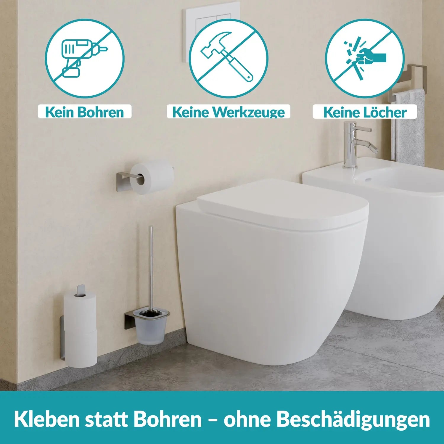 B-Ware Weissenstein Wc Bürstengarnitur Toilettenbürstenhalter Badezimmer Edelstahl  - 4260470460803