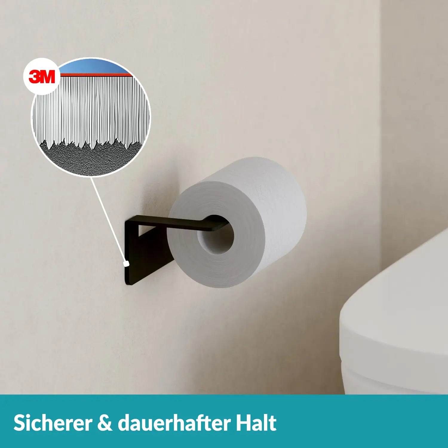 B-Ware Weissenstein Toilettenpapierhalter Halterung Badezimmer Schwarz Selbstklebend658 - 4260470461862