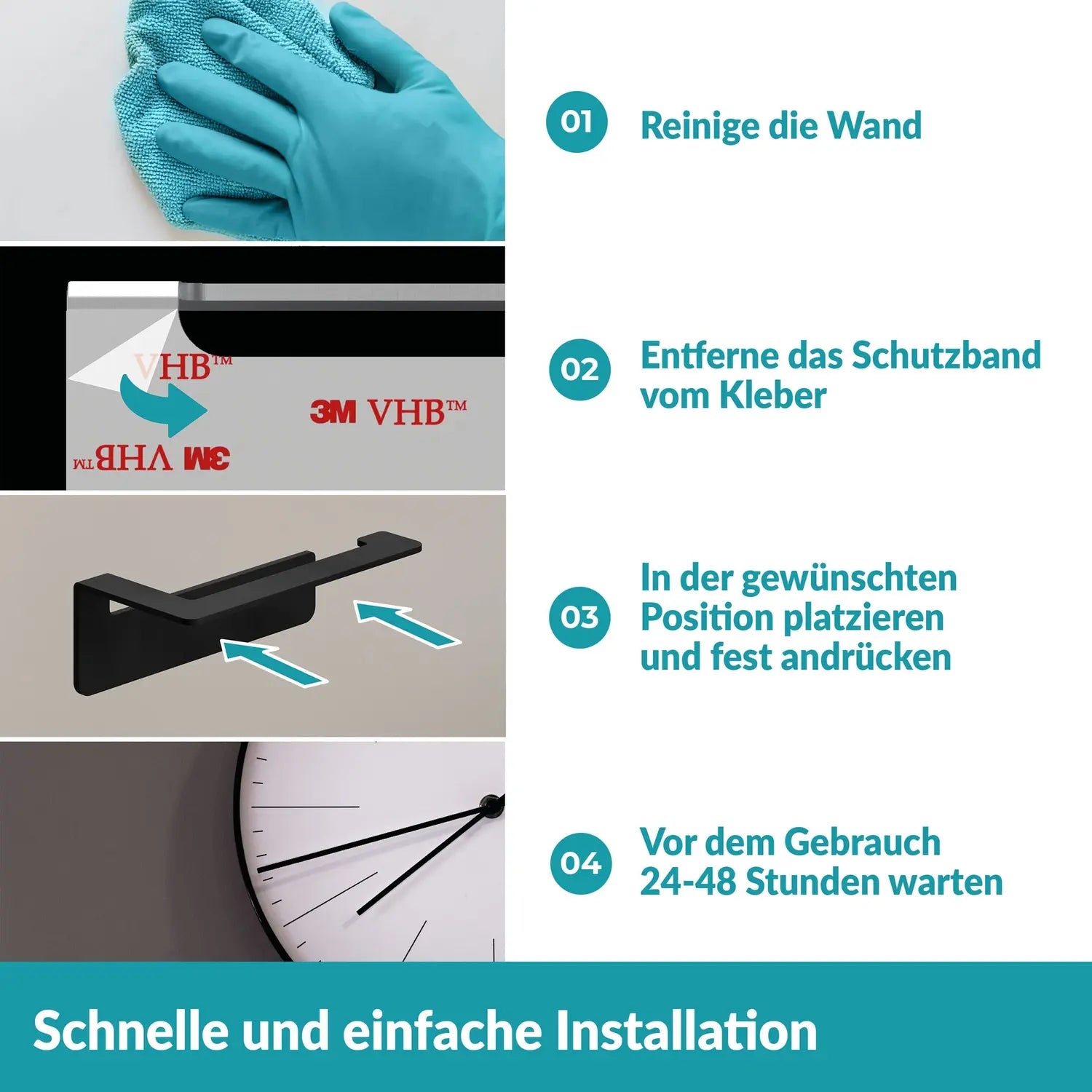 B-Ware Weissenstein Toilettenpapierhalter Halterung Badezimmer Schwarz Selbstklebend658 - 4260470461862