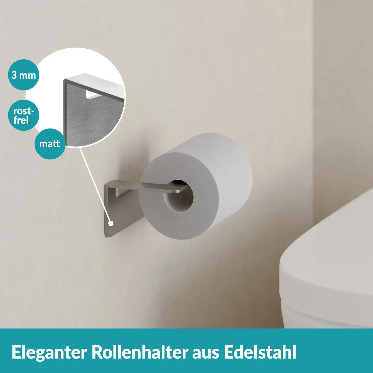 B-Ware Weissenstein Toilettenpapierhalter Wc Papierrollenhalter Womo Silber Matt - 4260470460773