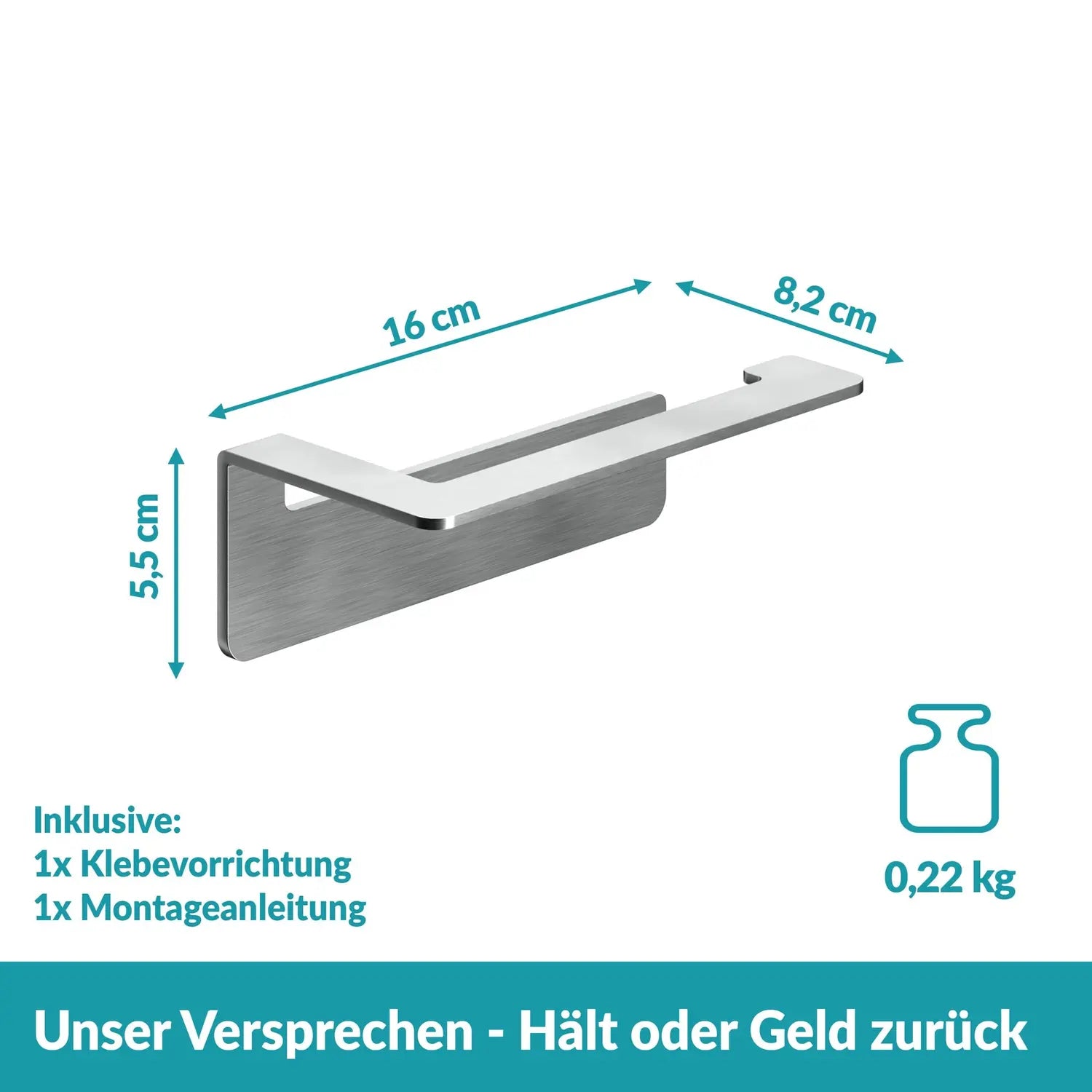 B-Ware Weissenstein Toilettenpapierhalter Wc Papierrollenhalter Womo Silber Matt - 4260470460773