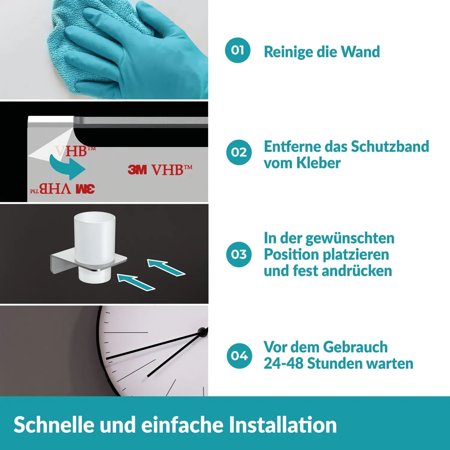 B-Ware Weissenstein Zahnputzbecherhalter Becher Badezimmer Halter Milchglas Silber Womo - 4260470461596