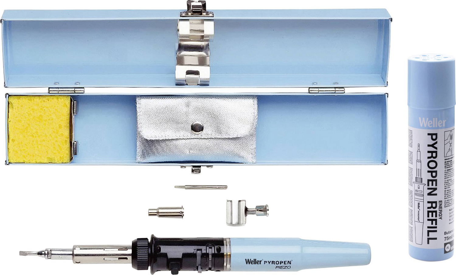 Weller Gaslötkolben Lötkolben Pyropen 500°C Gasflasche Lötspitze Piezozünder  B-Ware