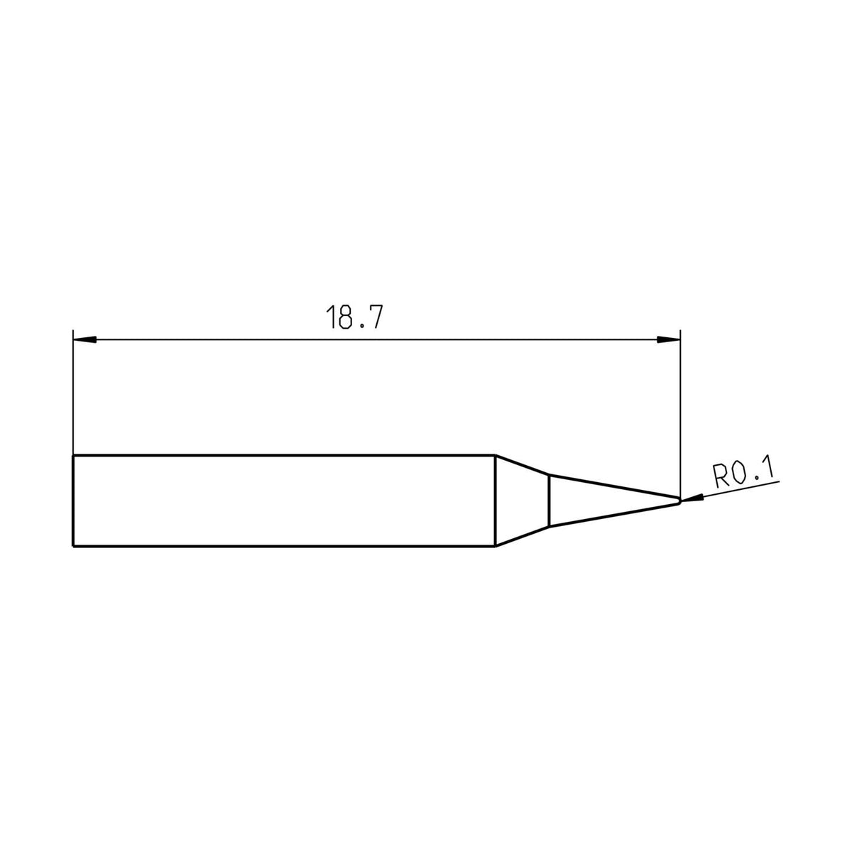 Weller Lötspitze Spitze RTMS 002 CMS TIP CONICAL D0.2 Lötkolben WXMPS MS 3 STÜCK - 4003019443734