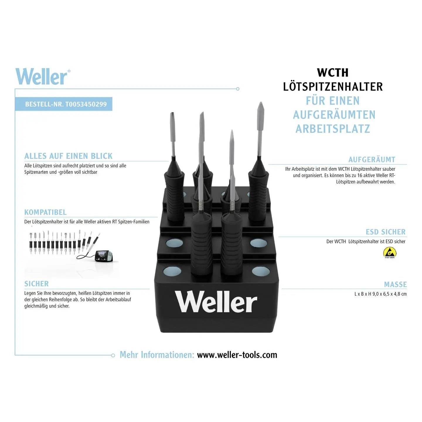 B-Ware Weller T0053450299 Lötspitzen Halter 90 X 65 X 48 Mm Löt Werkzeug Werkzeug - 4003019444526