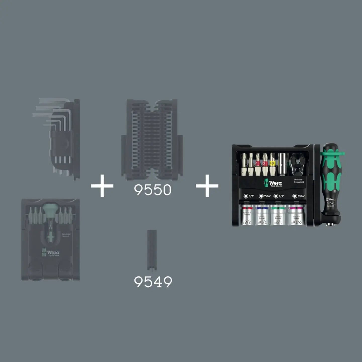 B-Ware Wera Werkzeugset Set Werkzeug Sortiment Tool Check Modular Imperial 21 Teilig