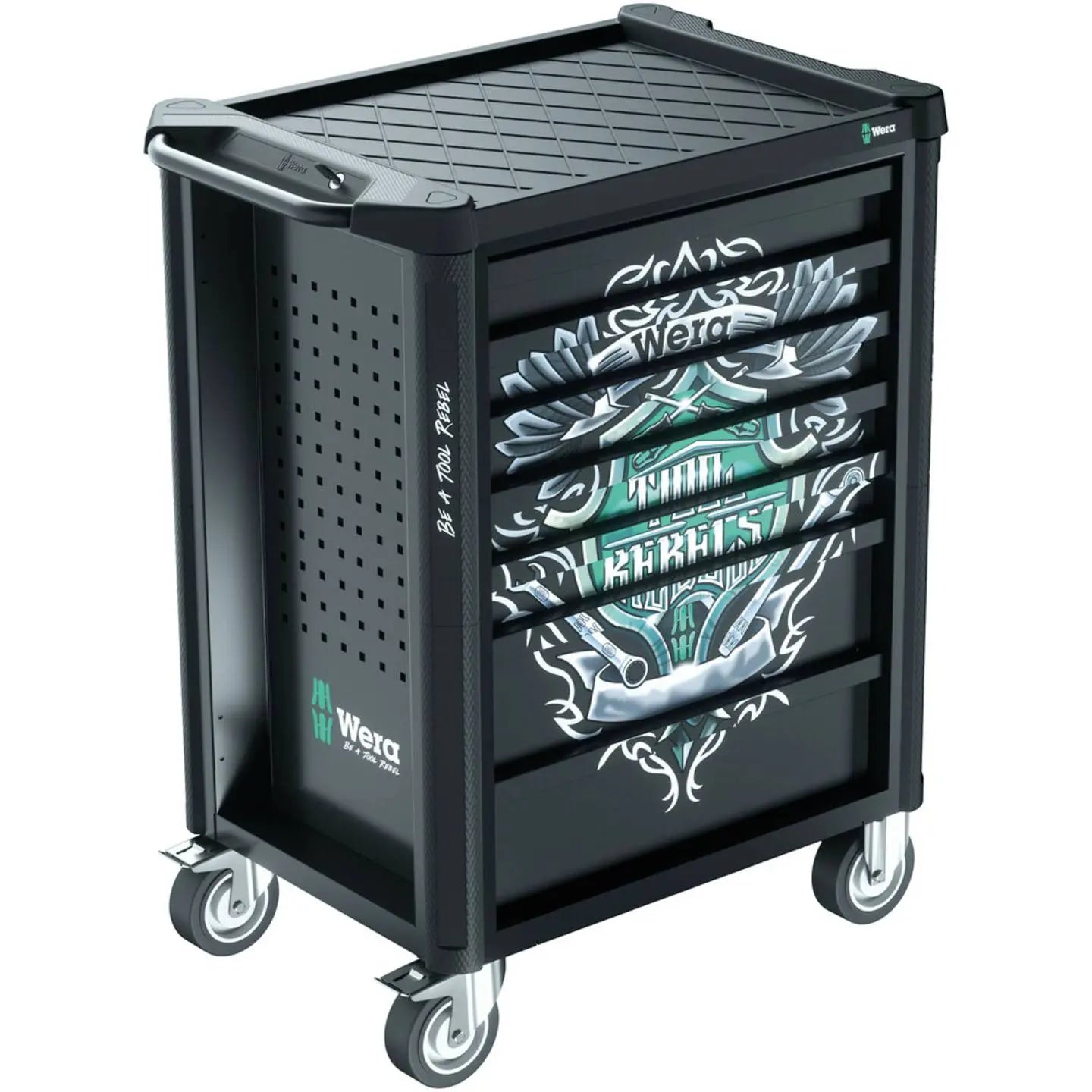 B-Ware Wera Werkstattwagen Werkzeugwagen Schwarz Schubladenschrank Tool Rebel Design - 4013288225085