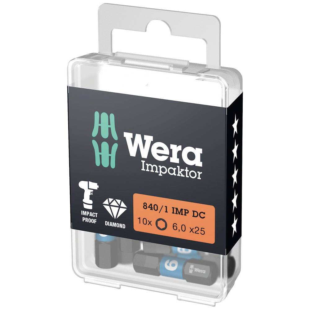 B-Ware Wera 840/1 Imp Dc Bit Schraubendrehereinsatz Hex Plus 6 0 X 25 Mm Vielzahn Bit - 4013288157430