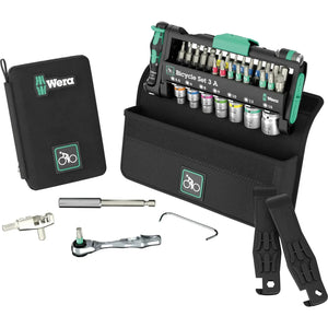 B-Ware Wera Fahrradwerkzeug Set Bit Set Werkzeug Bicycle Set 3 A Tasche Reifenheber