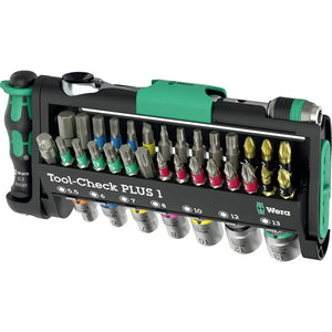 B-Ware Wera Bit Set Sortiment Ratsche Kreuzschlitz Pozidriv Torx Schwarz Grün 39 Teilig