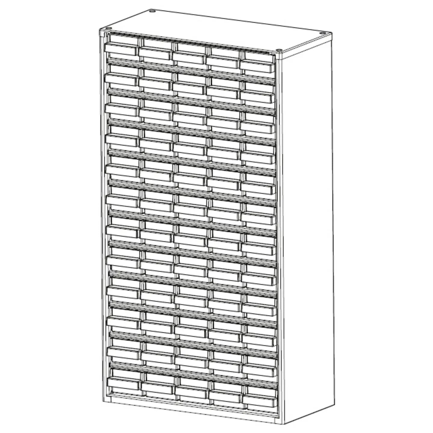 B-Ware Werkstattmagazin Schubladenschrank 60 Schubladen Blau Transparent Stahlschrank - 5733439150163