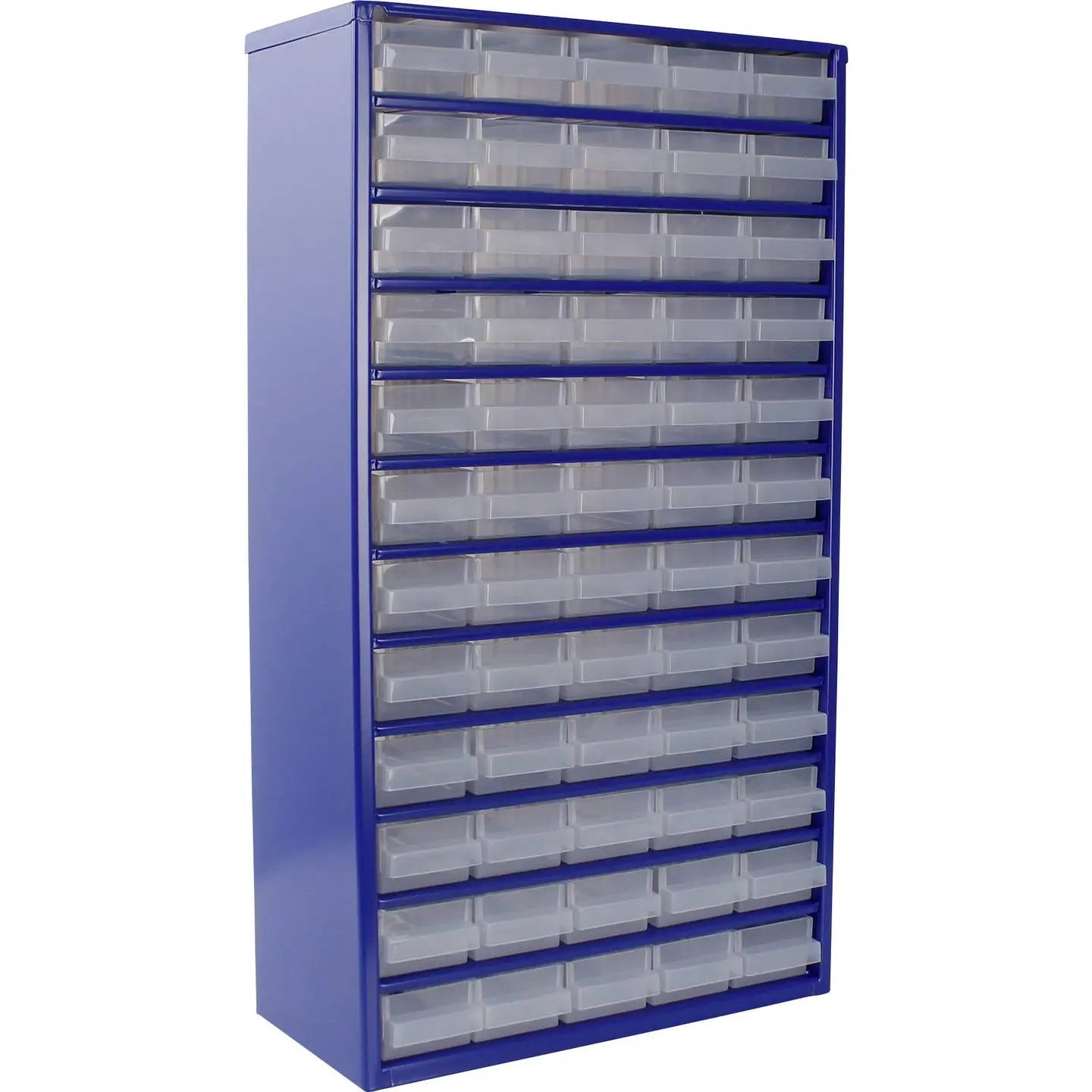 B-Ware Werkstattmagazin Schubladenschrank 60 Schubladen Blau Transparent Stahlschrank - 5733439150163