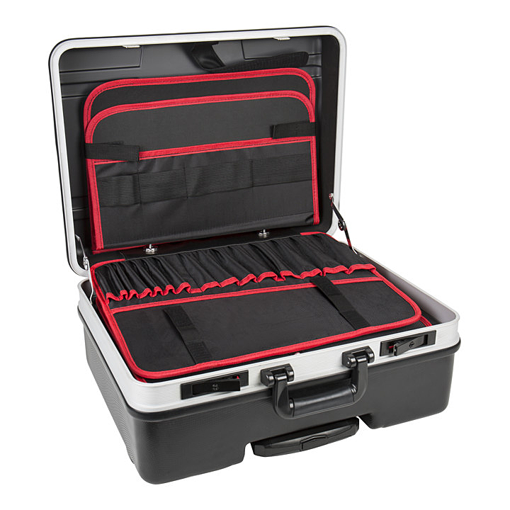 B-Ware Werkzeugkoffer Trolley Leer Hartschalenkoffer Zwei Skater Rollen 6,5 Kg