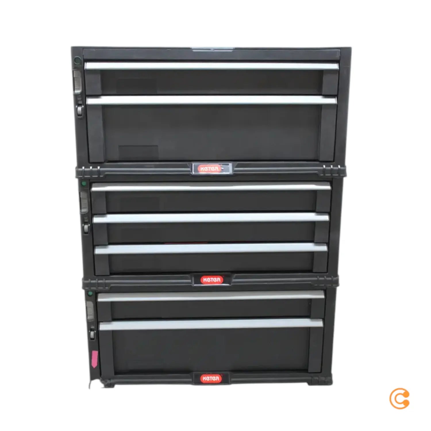 C-Ware Keter Werkzeugwagen Aufbewahrung Kasten Box Schubladen Schwarz Siehe Text/Foto - 7290106925144