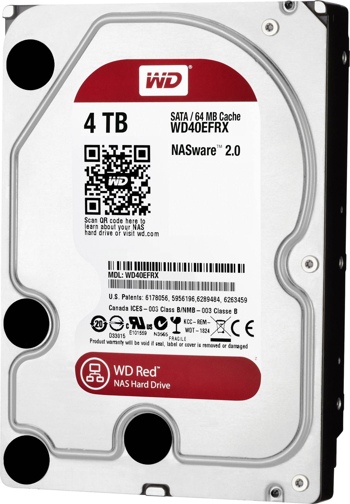 Western Digital Interne Festplatte 8.9 cm 3.5 Zoll 4 TB Red Bulk Speicherplatt - 4016138851182