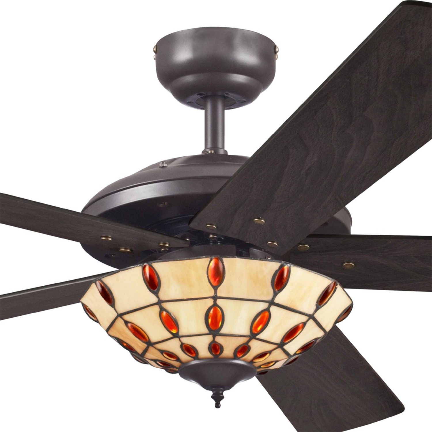 B-Ware Westinghouse Comet Tiffany Deckenventilator Ventilator Mit Lampe Wenge Kirsche - 4895105608093