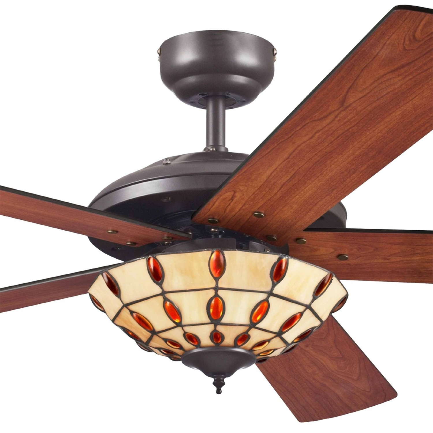 B-Ware Westinghouse Comet Tiffany Deckenventilator Ventilator Mit Lampe Wenge Kirsche - 4895105608093