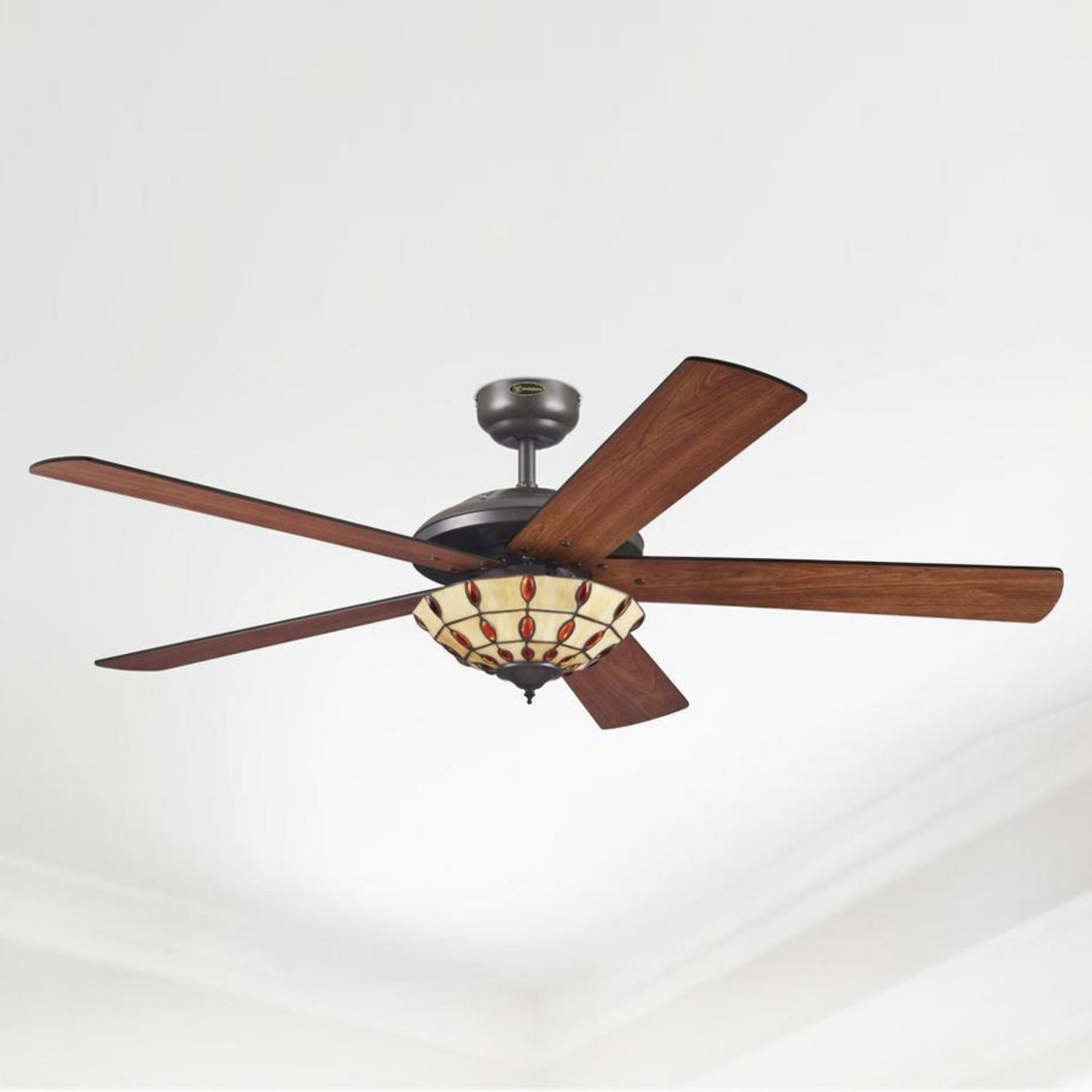 B-Ware Westinghouse Comet Tiffany Deckenventilator Ventilator Mit Lampe Wenge Kirsche - 4895105608093