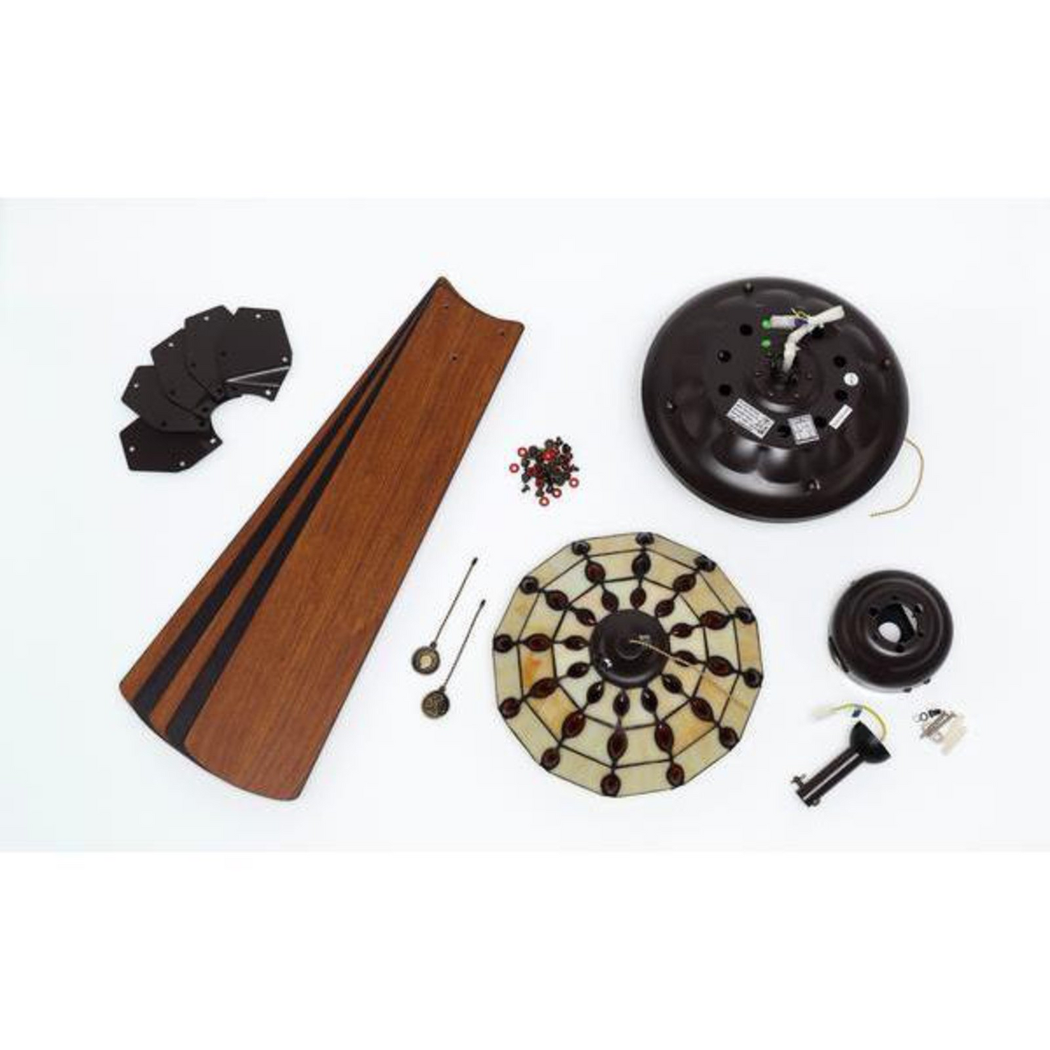 B-Ware Westinghouse Comet Tiffany Deckenventilator Ventilator Mit Lampe Wenge Kirsche - 4895105608093