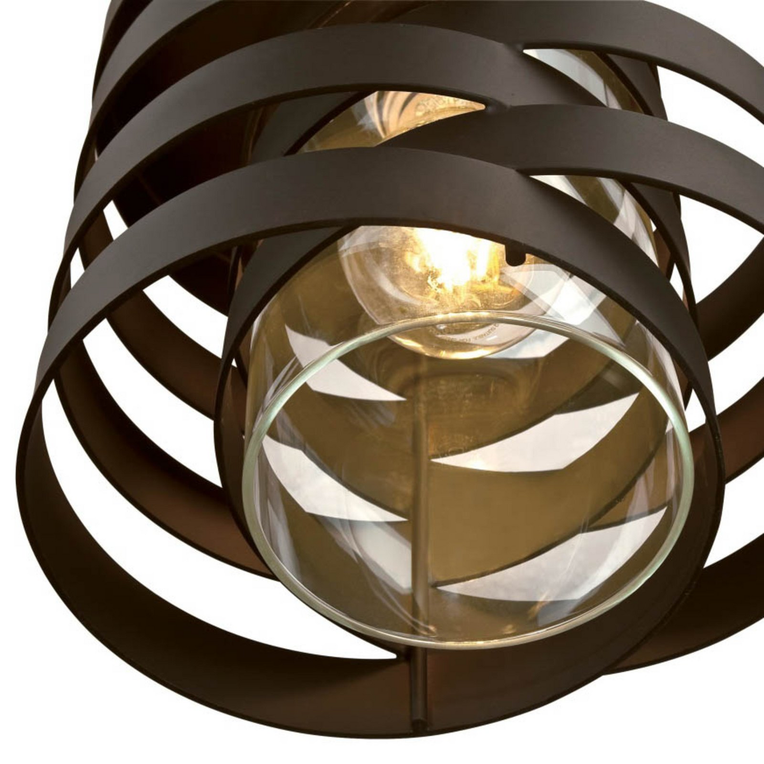 Westinghouse Hängelampe Pendelleuchte Metallringe Bronze E27 Hängelampe Glas B-Ware - 4895105612298