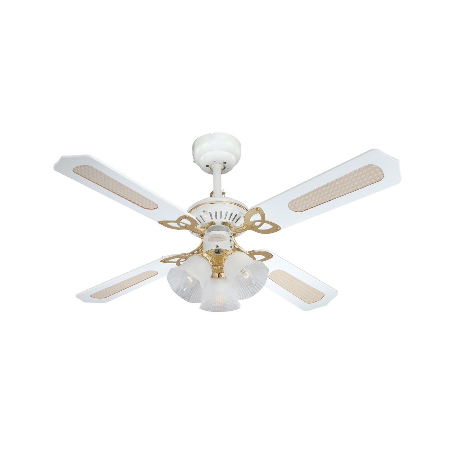 Ventilateur de plafond Westinghouse Princess Trio avec éclairage, blanc, qualité B, ø 10571
