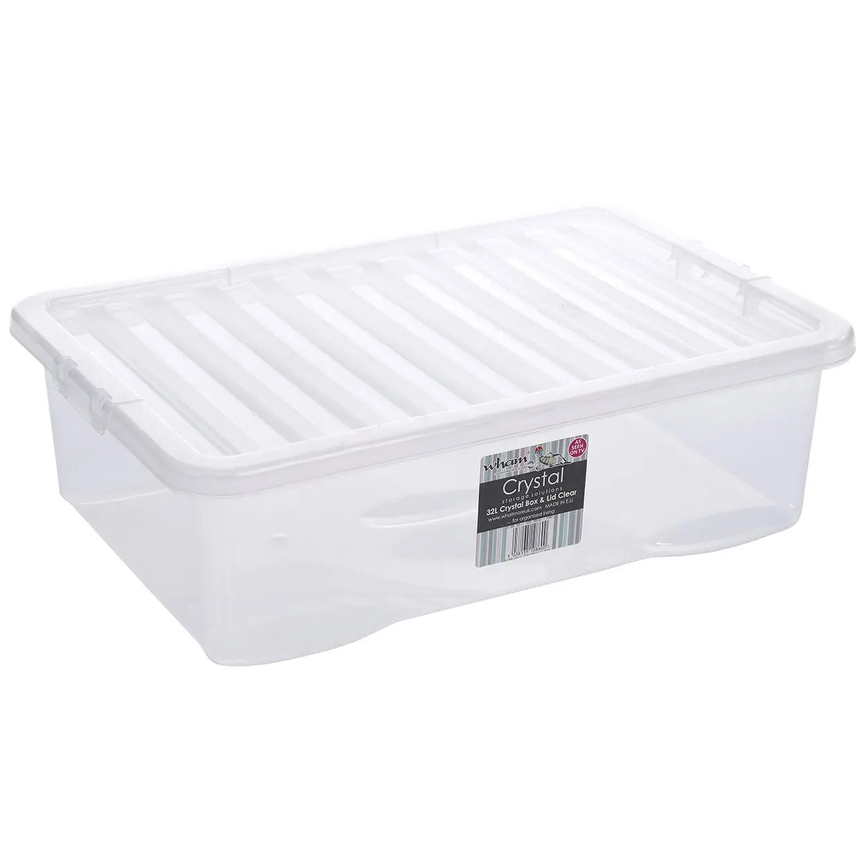 B-Ware Wham Aufbewahrungsbox Kiste Transparent Deckel 32 Liter Box 60x40x18 Cm 5 Stück - 5038135108600