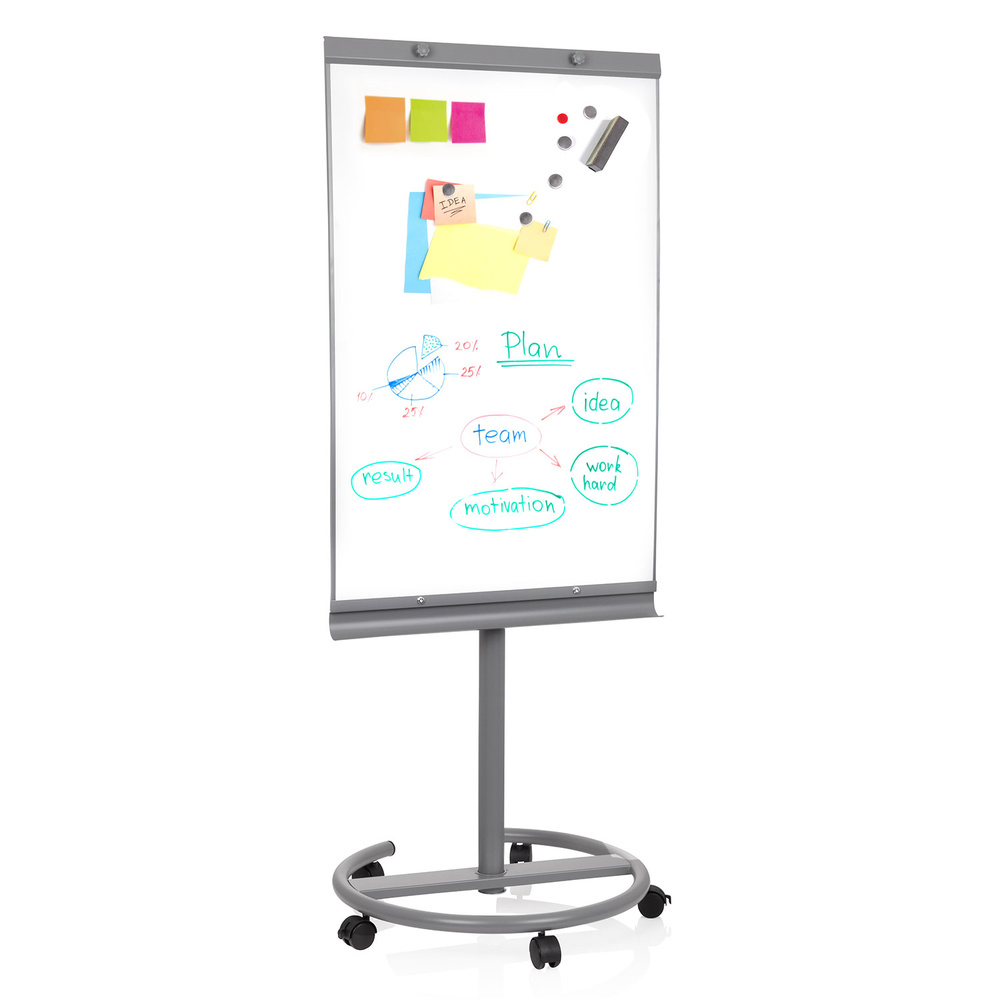 B-Ware Hjh Office Whiteboard Flipchart Multiboard Silber Höhenverstellbar Siehe Text - 4251084696597