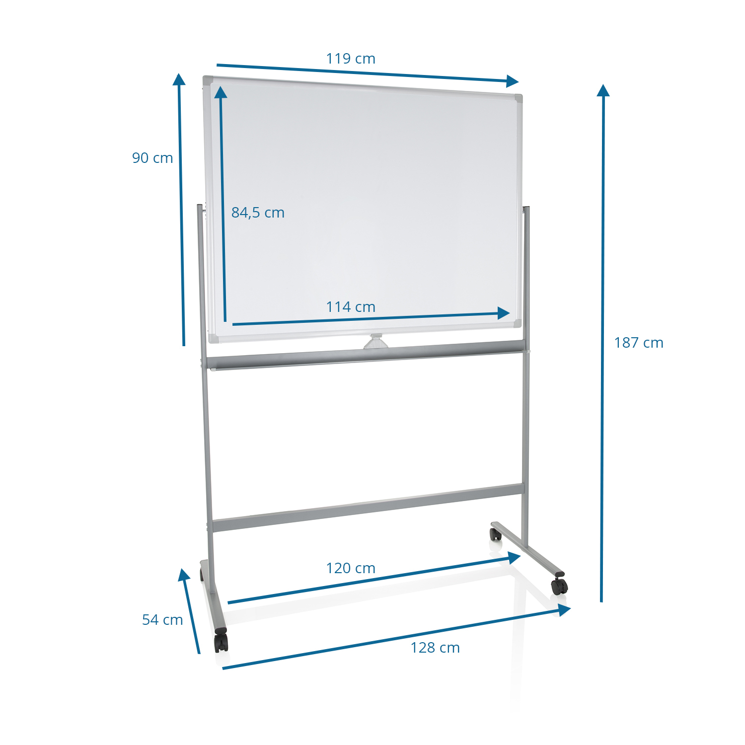 B-Ware Hjh Office Whiteboard Wendetafel Magnettafel Multiboard Weiß Silber 128 X 187 Cm - 4064323007296