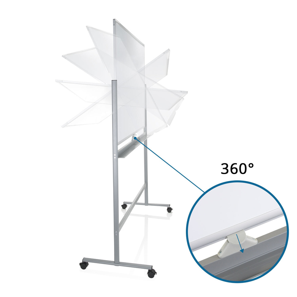 B-Ware Hjh Office Whiteboard Wendetafel Magnettafel Multiboard Weiß Silber 128 X 187 Cm - 4064323007296