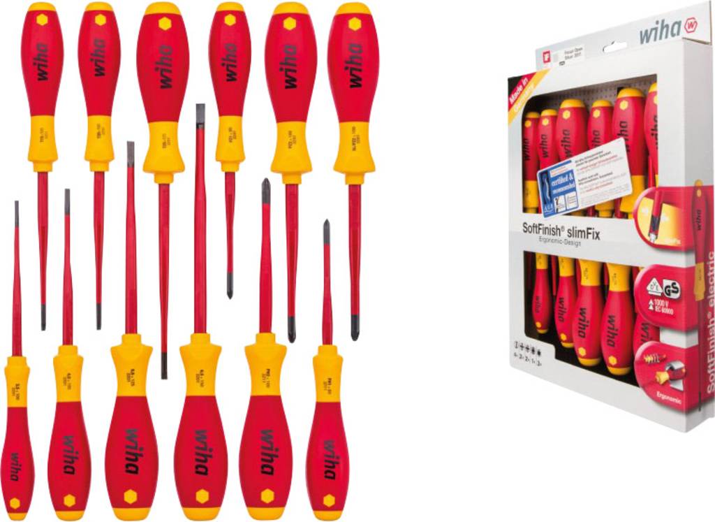 Wiha VDE Schraubendreher-Set 12teilig SoftFinish Chrom-Vanadium-Molybdän Stahl - 4010995410032