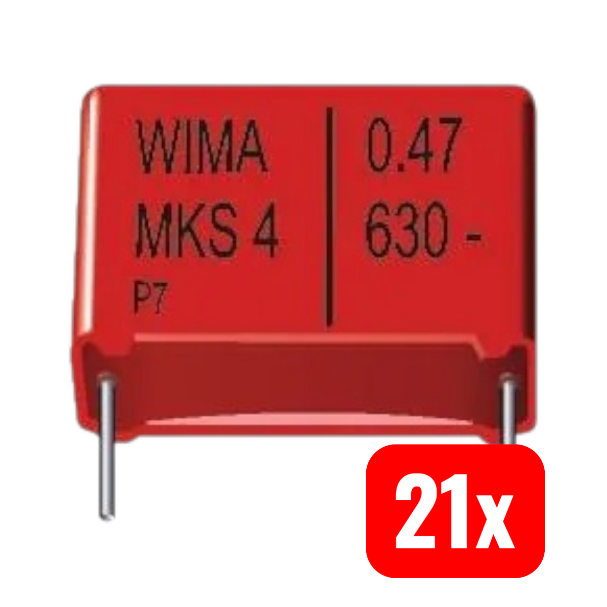 WIMA MKS4 6,8µF 250V MKT Folienkondensator THT AEC-Q200 radial 21 STÜCK - 1