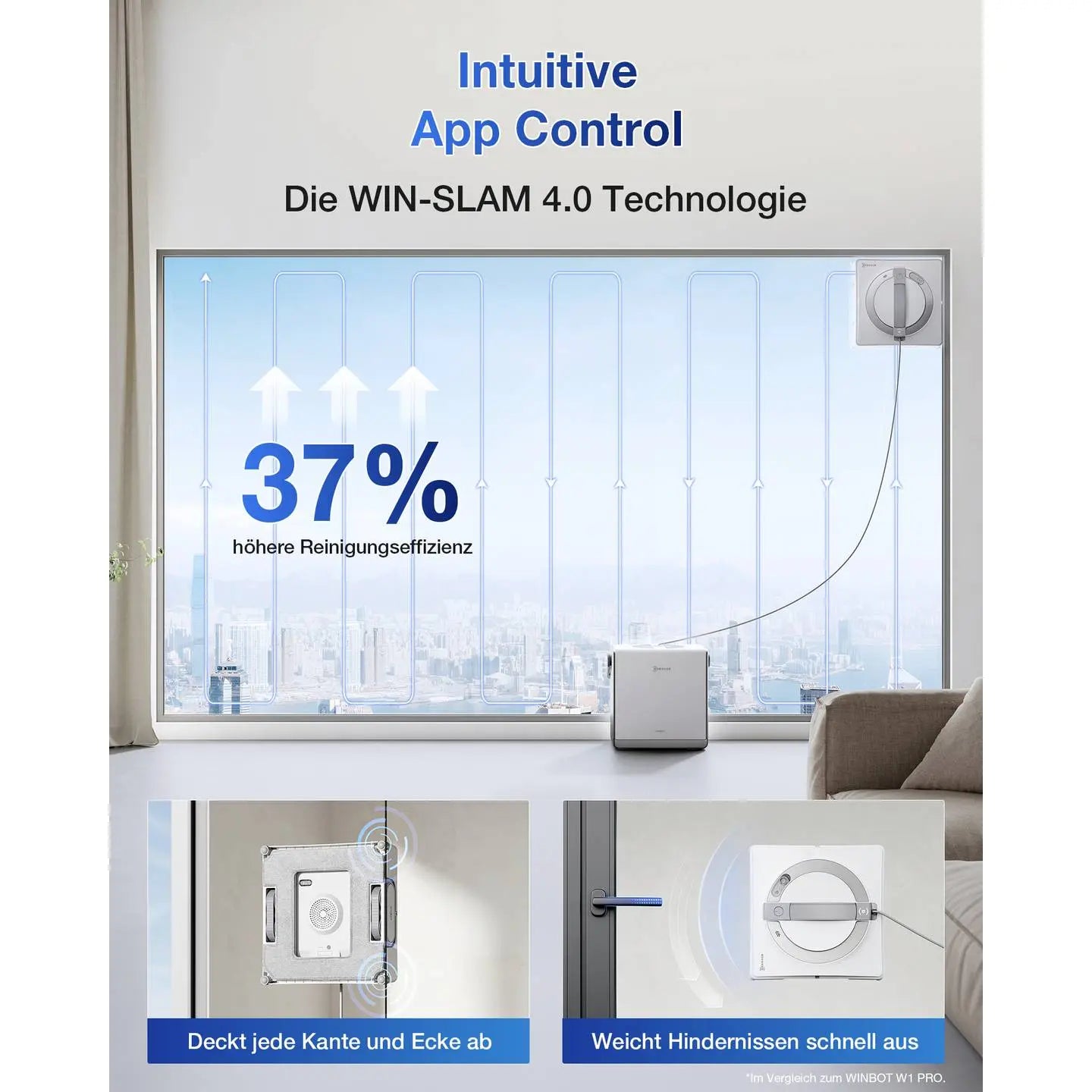 B-Ware Ecovacs Fensterreinigungsroboter Fensterputzroboter W2 Pro Omni Weiß Glas542