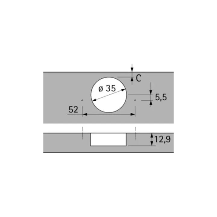 B-Ware Hettich Winkelscharnier Scharnier Sensys W90 Th 52 Topfbeschlag 4 Stück - 4023149346279