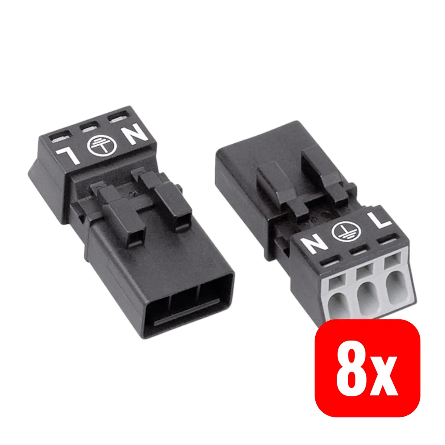 B-Ware Wago Netz Stecker Verbinder Winsta Mini Stecker Schwarz 2 Pol Pe 16 A 8 Stück - 4045454233136