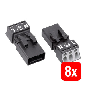 B-Ware Wago Netz Stecker Verbinder Winsta Mini Stecker Schwarz 2 Pol Pe 16 A 8 Stück