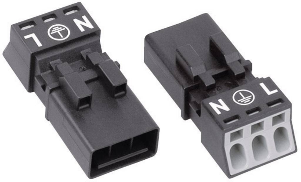 WAGO Netz Stecker Verbinder WINSTA MINI Stecker Schwarz 2 Pol PE 16 A 8 STÜCK - 4045454233136