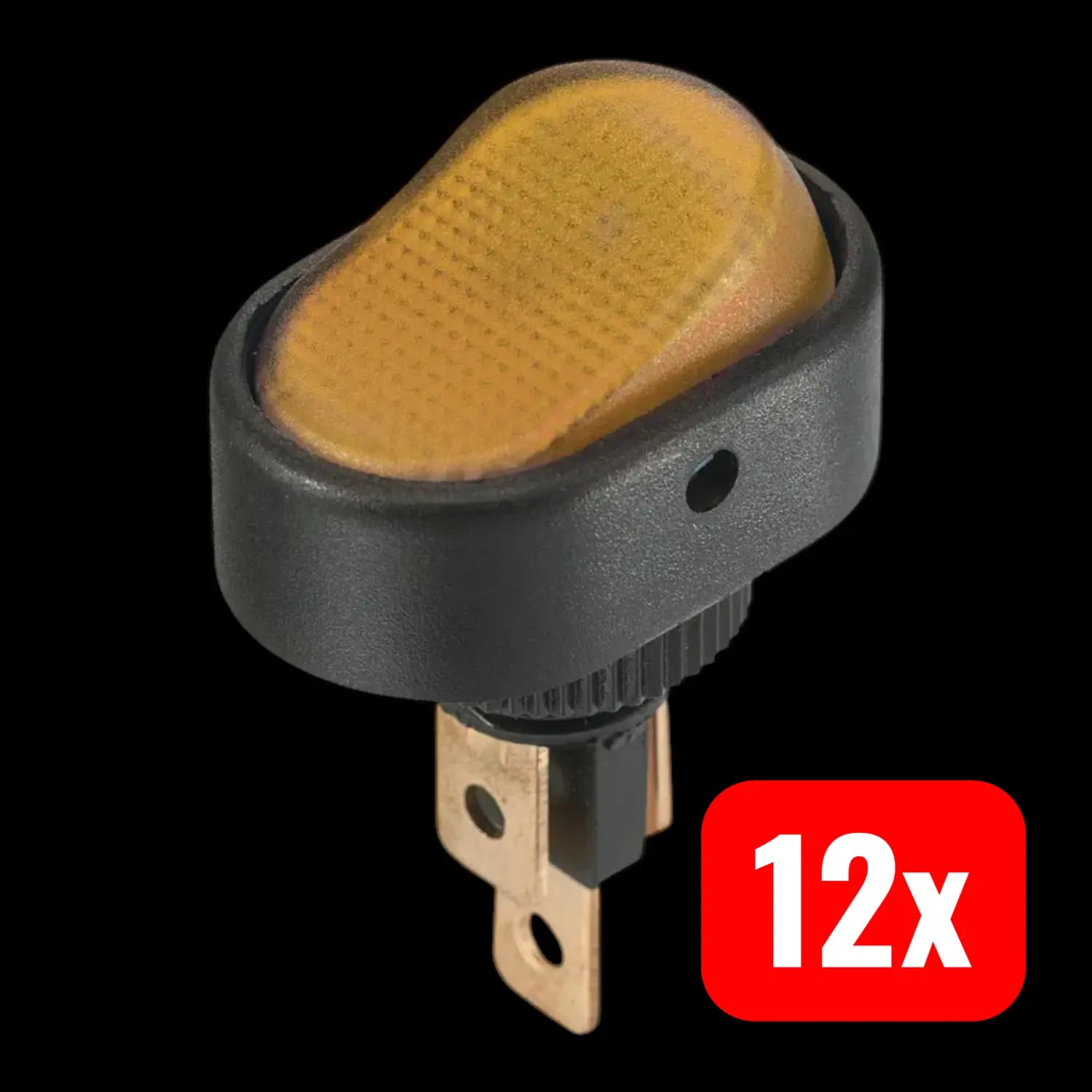 B-Ware Tc Wippschalter Schalter Beleuchtet Wippenschalter Gelb 30 A Flach 12 V 12 Stück - 4064161300238