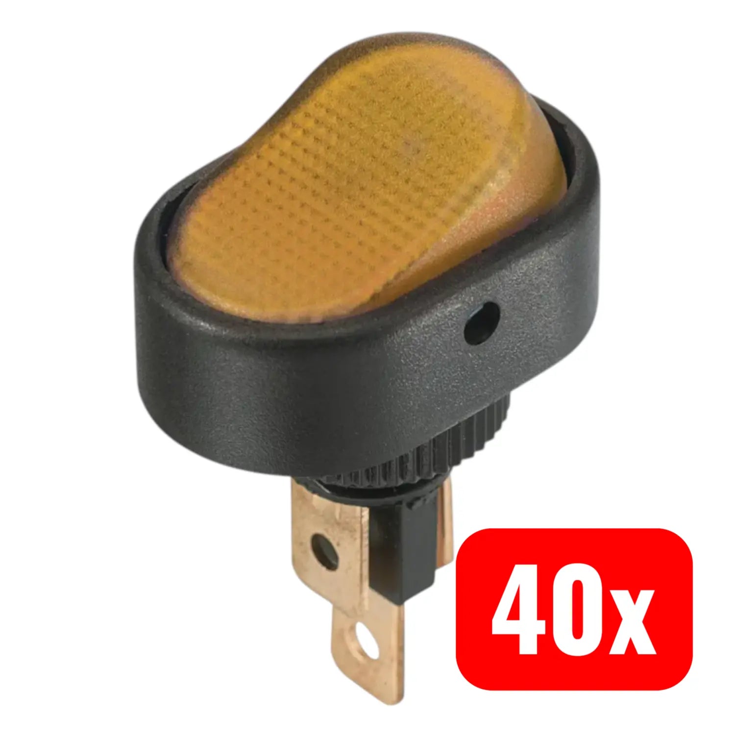 B-Ware Tc Wippschalter Schalter Beleuchtet Wippenschalter Gelb 30 A Flach 12 V 40 Stück - 4064161300238